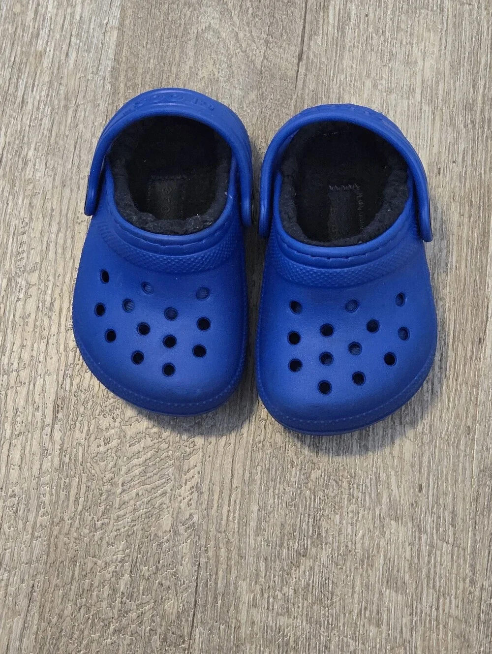 Toddler CROCS Blue Slip-On Clog with Fleece Lining